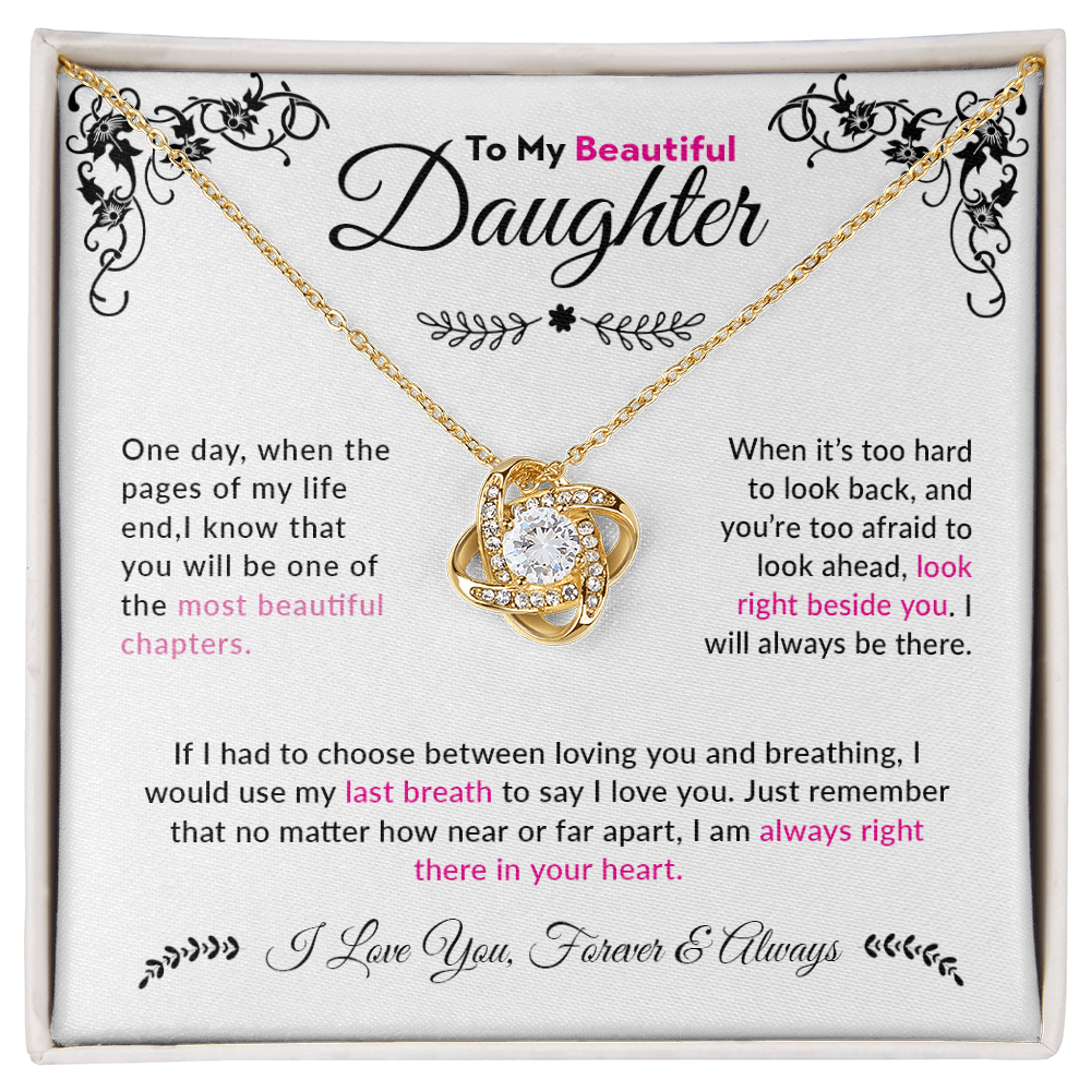 To My Beautiful Daughter | Love Knot Necklace