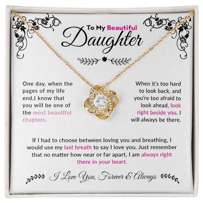 To My Beautiful Daughter | Love Knot Necklace