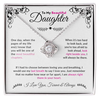 To My Beautiful Daughter | Love Knot Necklace