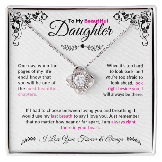 To My Beautiful Daughter | Love Knot Necklace