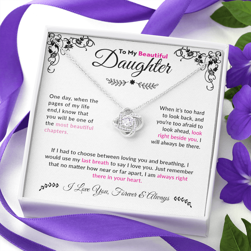 To My Beautiful Daughter | Love Knot Necklace