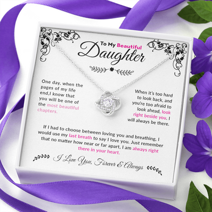 To My Beautiful Daughter | Love Knot Necklace