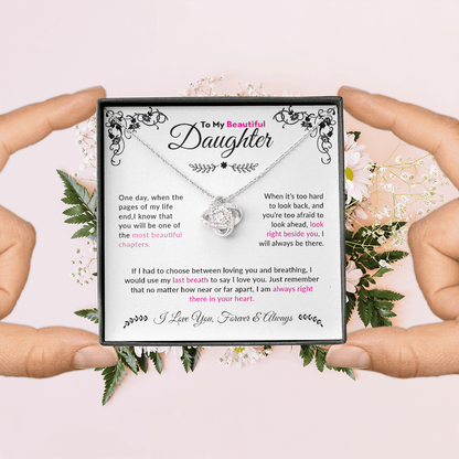 To My Beautiful Daughter | Love Knot Necklace