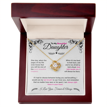To My Beautiful Daughter | Love Knot Necklace