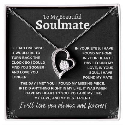 To My Beautiful Soulmate: Forever Love Necklace