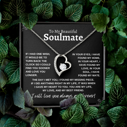 To My Beautiful Soulmate: Forever Love Necklace