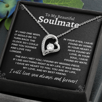 To My Beautiful Soulmate: Forever Love Necklace