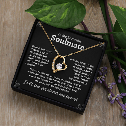 To My Beautiful Soulmate: Forever Love Necklace