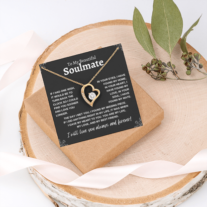To My Beautiful Soulmate: Forever Love Necklace